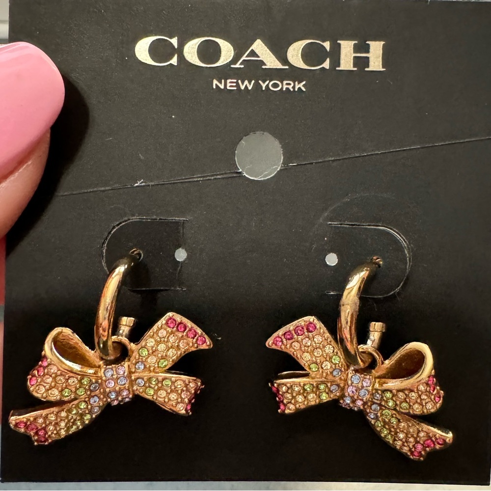 NWT ($128), Coach Bow Earrings